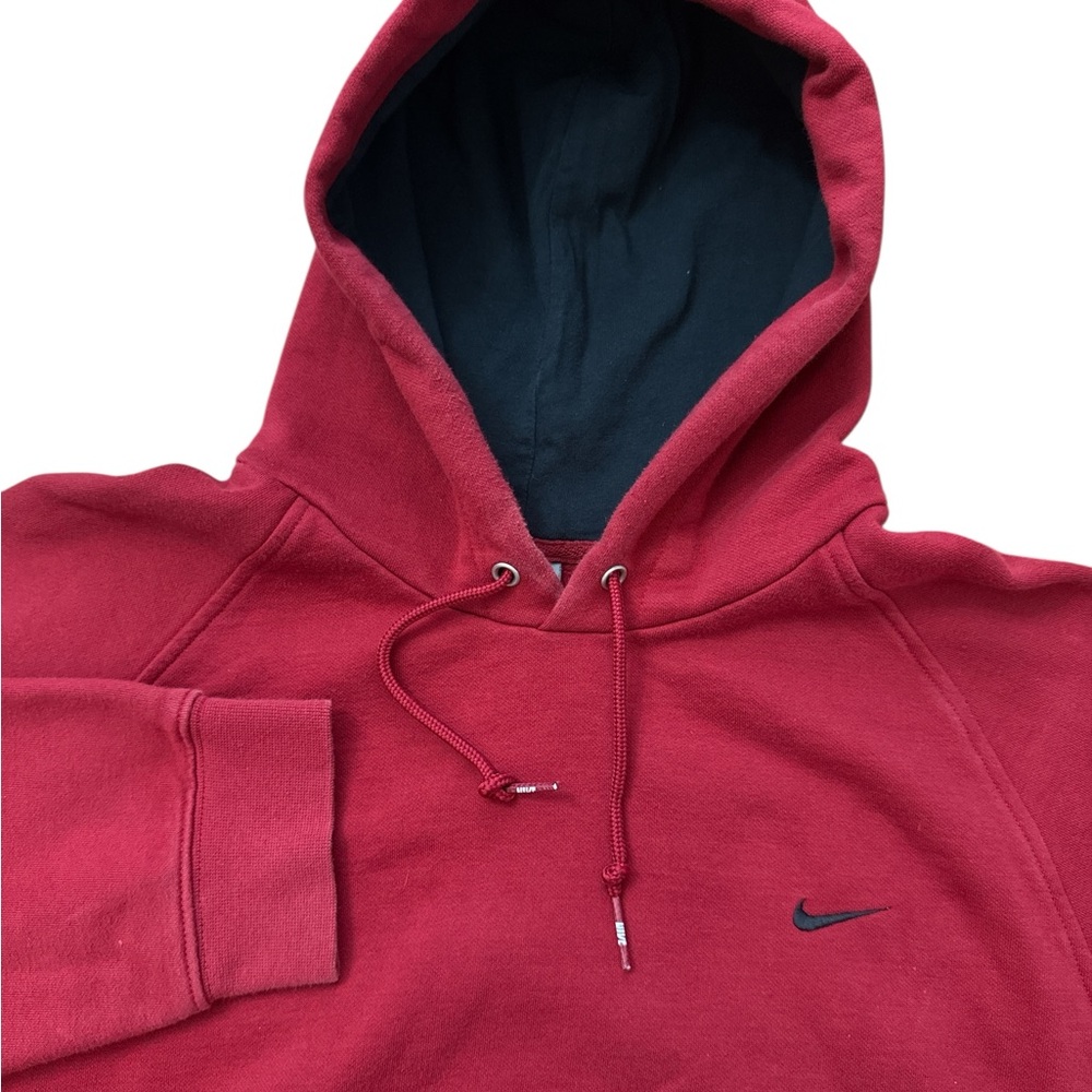 Nike Y2K Men’s Red Hoodie Size Large Nike Check Swoosh Streetwear Grunge Hip Hop